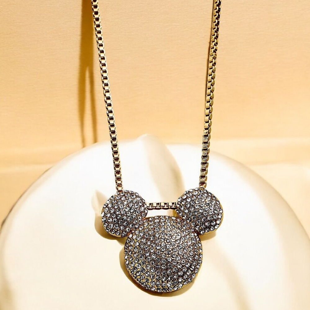 NEW Disney 3D pendant of Mickey's Mouse Pavé Bubble Necklace Officially Licensed - Picture 3 of 4